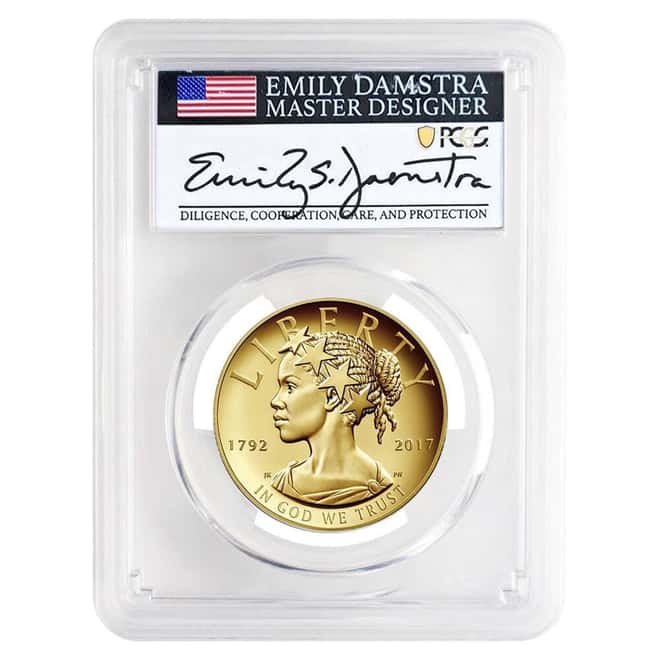 2017-W 1 oz $100 American Liberty High Relief Proof Gold Coin PCGS PF 70 (Damstra)