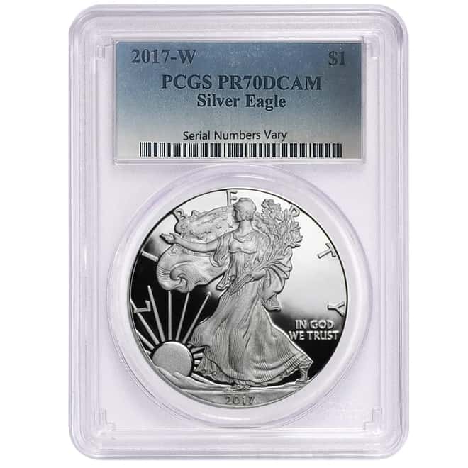 2017-W 1 oz Proof Silver American Eagle $1 Coin PCGS PF 70 DCAM