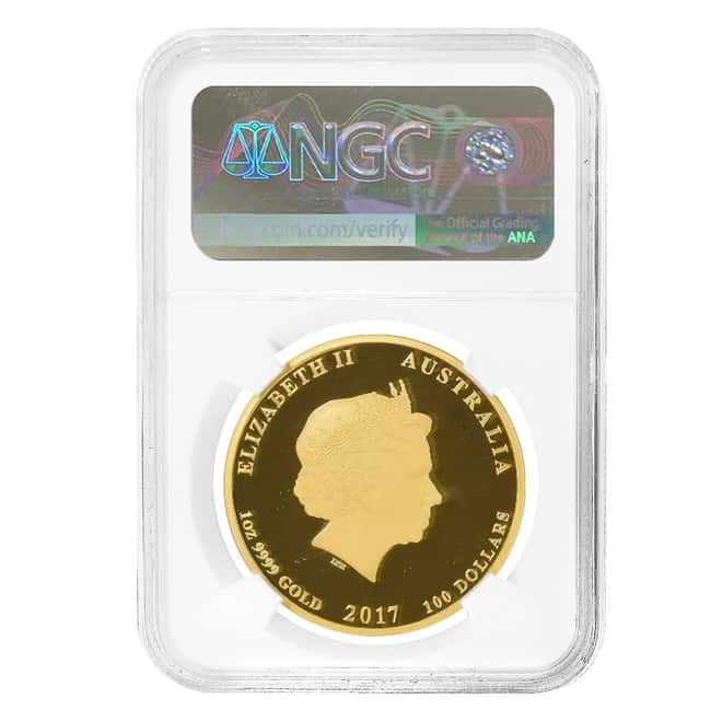 2017 1 oz Colorized Proof Gold Lunar Year of The Rooster Australia NGC PF 69 UCAM
