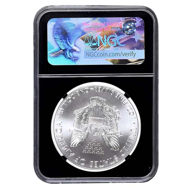 2017 1 oz Silver American Eagle $1 Coin NGC MS 70 ER (Retro, Edmund C. Moy Sign)