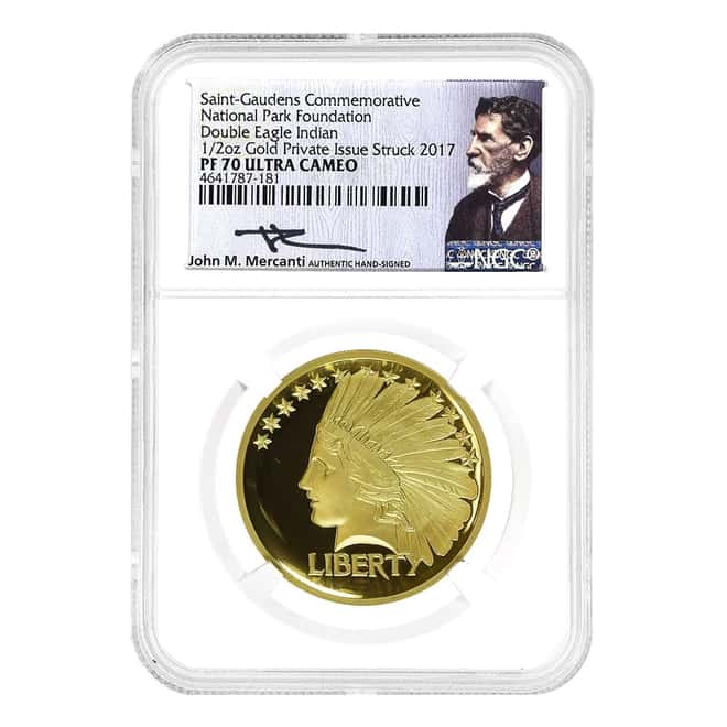2017 1/2 oz Indian Head Gold Double Eagle National Park Foundation NGC PF 70 UCAM (John M. Mercanti)