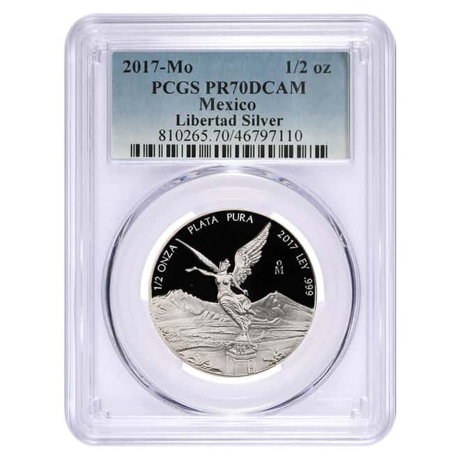 2017 1/2 oz Proof Mexican Silver Libertad Coin PCGS PF 70 DCAM