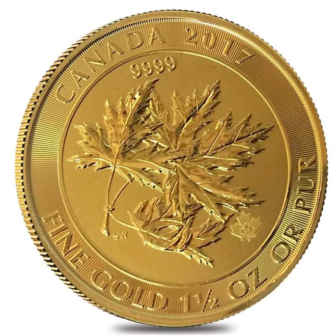 2017 1.5 oz Canadian Gold MegaLeaf $150 Coin .9999 Fine BU
