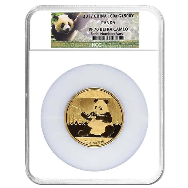 2017 100 Gram Chinese Proof Gold Panda 1500 Yuan NGC PF 70 UCAM (w/Box & COA)
