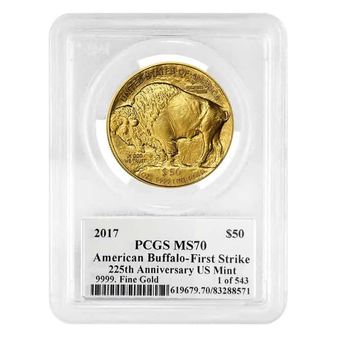 2017 1 oz $50 Gold American Buffalo PCGS MS 70 FS (Edmund C. Moy)