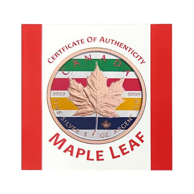 2017 1 oz Canadian Silver Maple Leaf Colorized Coin (w/Box & COA)