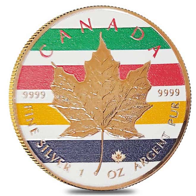 2017 1 oz Canadian Silver Maple Leaf Colorized Coin (w/Box & COA)
