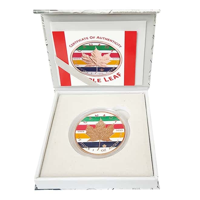 2017 1 oz Canadian Silver Maple Leaf Colorized Coin (w/Box & COA)