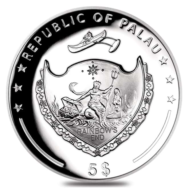 2017 1 oz Proof Silver Lunar Year of the Rooster Palau Coin .999 Fine (w/Box & COA)