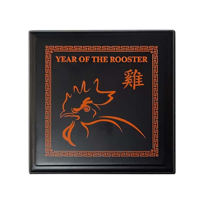 2017 1 oz Proof Silver Lunar Year of the Rooster Palau Coin .999 Fine (w/Box & COA)