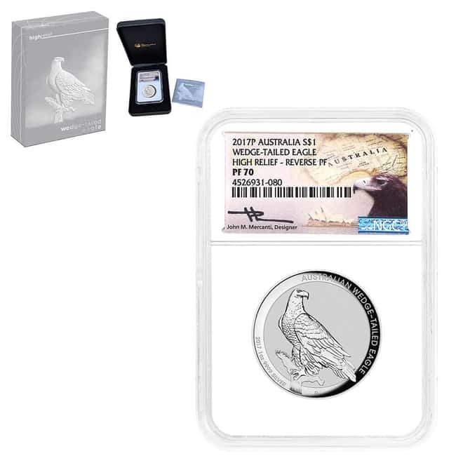 2017 1 oz Silver Australian Wedge-Tailed Eagle High Relief Perth Mint NGC PF 70 (John M. Mercanti)