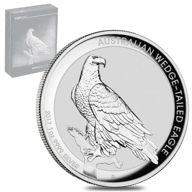 2017 1 oz Silver Australian Proof Wedge-Tailed Eagle High Relief Coin Perth Mint (w/Box & COA)