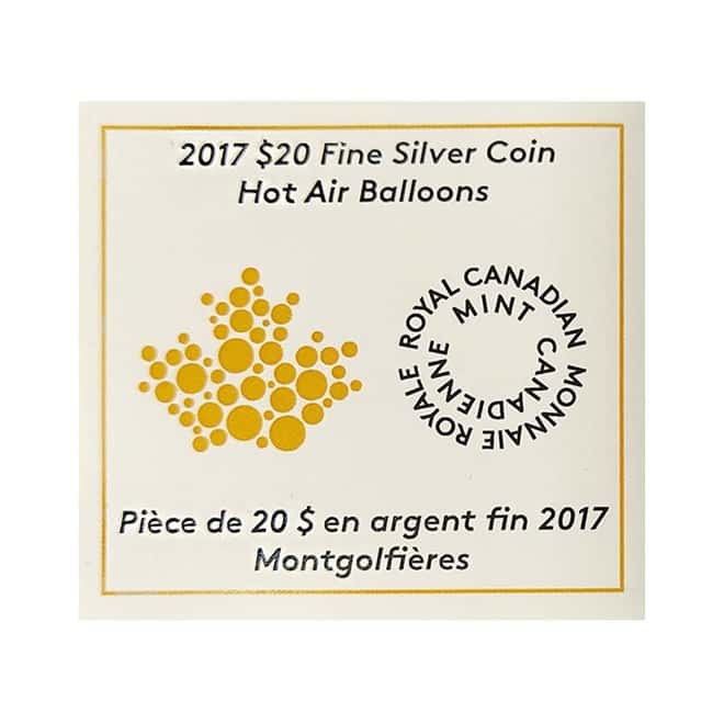 2017 1 oz Silver Canada Hot Air Balloons Colorized Proof Coin (w/Box & COA)