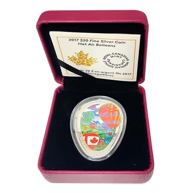 2017 1 oz Silver Canada Hot Air Balloons Colorized Proof Coin (w/Box & COA)