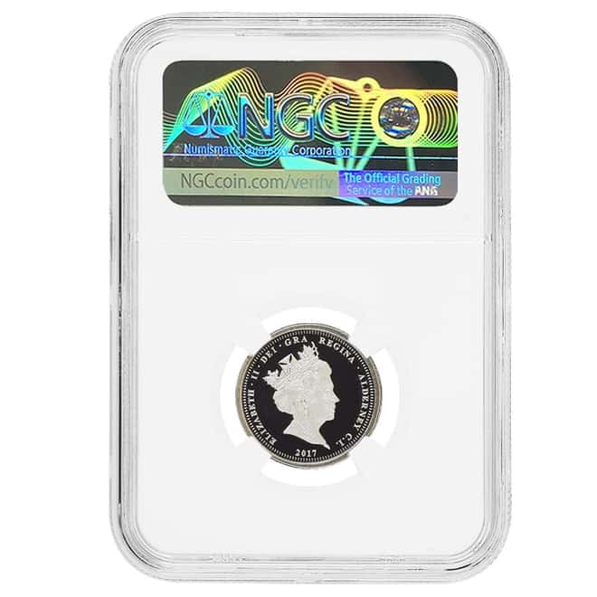 2017 Alderney Platinum 1 Sovereign NGC PF 70 UCAM