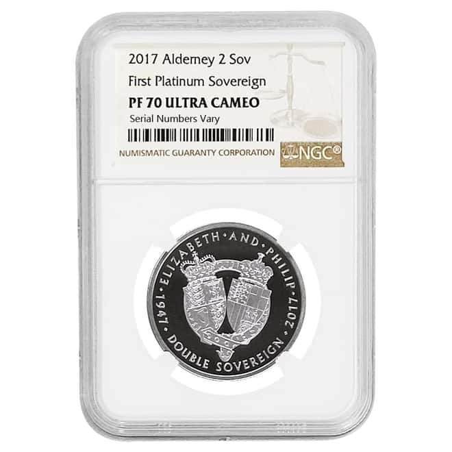 2017 Alderney Platinum 2 Sovereign NGC PF 70 UCAM