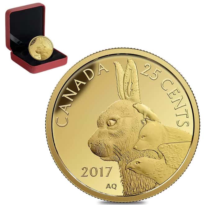 2017 Canada 1/2 Gram Predator vs. Prey Inuit Arctic Hare Proof Gold Coin