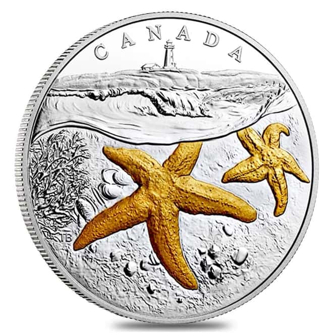 2017 Canada 1 oz Silver Atlantic Starfish Coin (w/Box & COA)