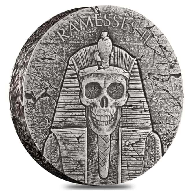 2017 Chad 2 oz Silver Ramesses II Afterlife 1000 Francs Coin - Egyptian Relic Series