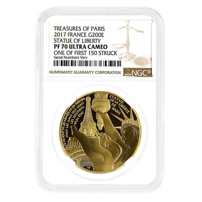 2017 France 1 oz Statue of Liberty Treasures of Paris Proof Gold Coin NGC PF 70 UCAM