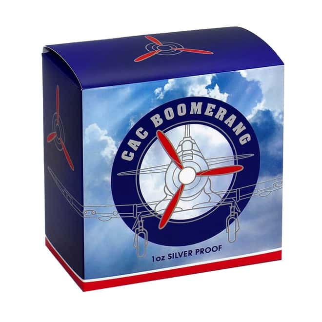 2017 Niue 1 oz Proof Silver CAC Boomerang Fighter Aircraft Coin (w/Box & COA)