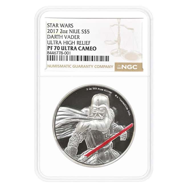 2017 Niue 2 oz Star Wars Darth Vader Ultra High Relief Proof Silver Coin NGC PF 70 UCAM