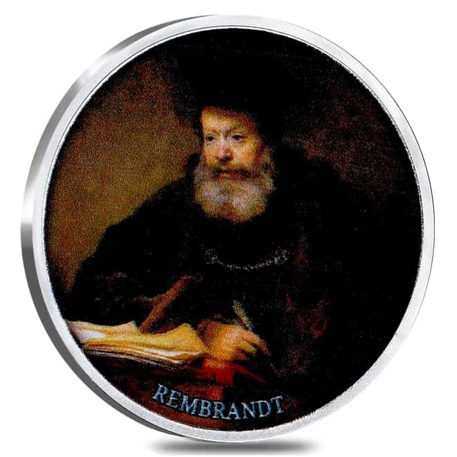 2017 Cameroon 17.5 gram Silver Rembrandt - Pride of The European Painting Proof Coin (w/Box & COA)