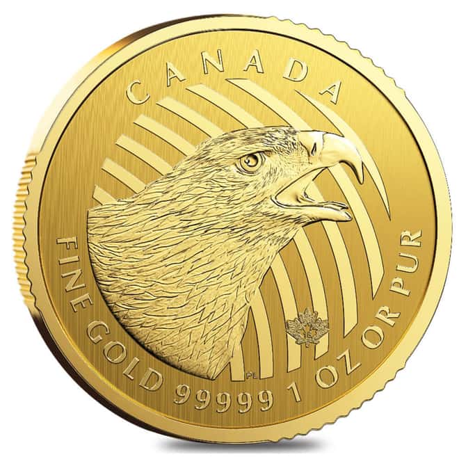 2018 1 oz Canadian Golden Eagle Call of the Wild Gold Coin BU .99999 Fine (NO ASSAY)
