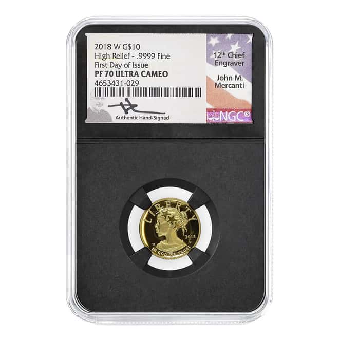 2018-W 1/10 oz $10 American Liberty Proof Gold Coin NGC PF 70 UCAM FDOI (John M. Mercanti)