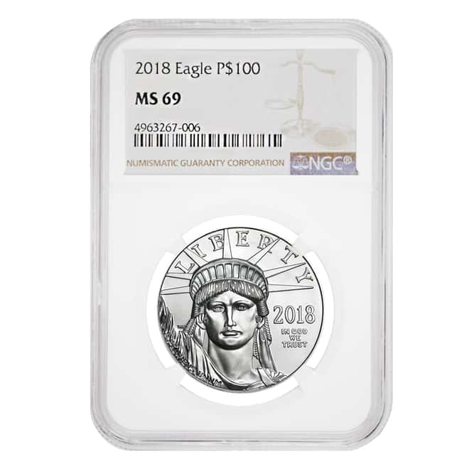 2018 1 oz $100 Platinum American Eagle NGC MS 69