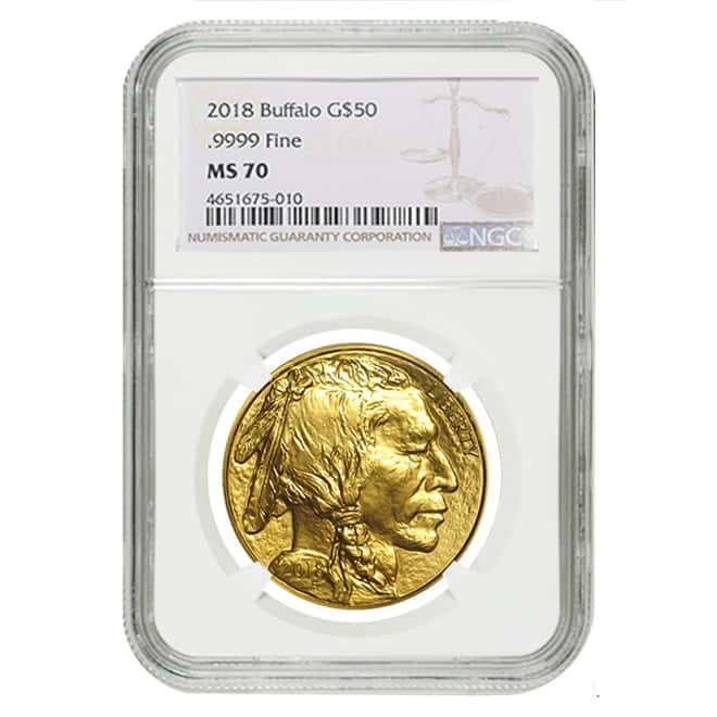 2018 1 oz $50 Gold American Buffalo NGC MS 70