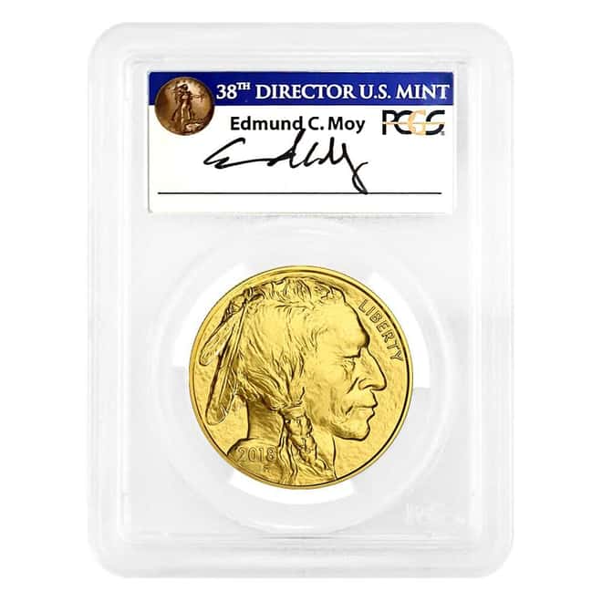 2018 1 oz $50 Gold American Buffalo PCGS MS 70 FDOI (Edmund C. Moy)