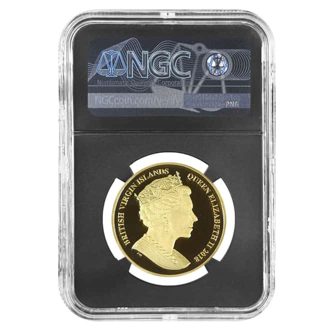 2018 1 oz British Virgin Islands Pegasus Proof Gold Coin NGC PF 70 UCAM FR