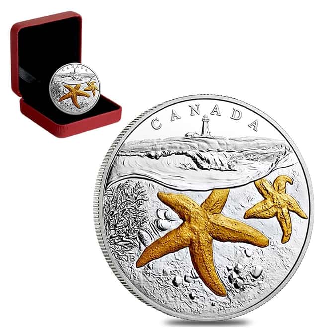 2017 Canada 1 oz Silver Atlantic Starfish Coin (w/Box & COA)