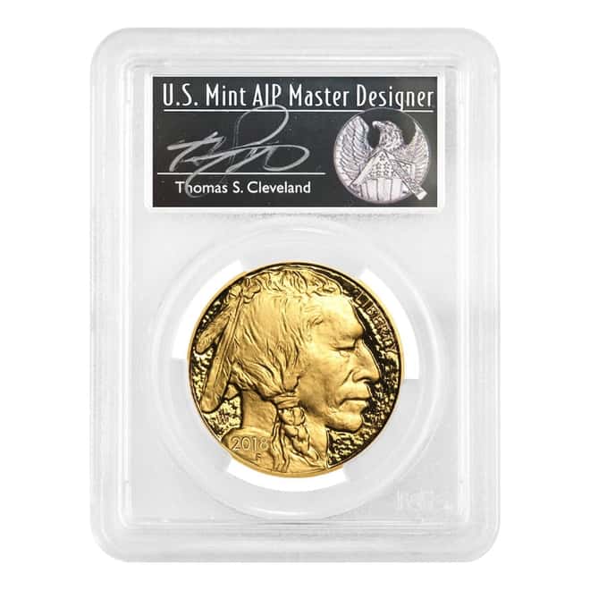 2018 W 1 oz $50 Proof Gold American Buffalo PCGS PF 70 DCAM FDOI (Thomas S. Cleveland Sign Label)