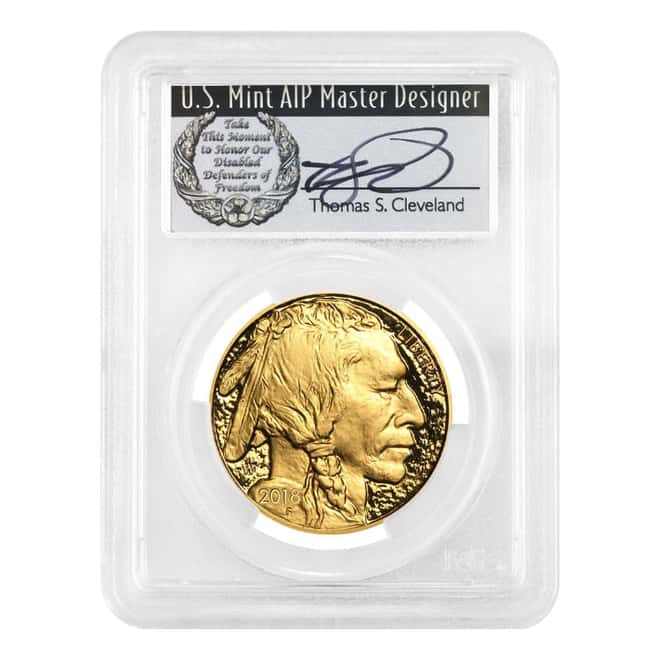 2018 W 1 oz $50 Proof Gold American Buffalo PCGS PF 70 DCAM FDOI (Thomas S. Cleveland Sign Label)