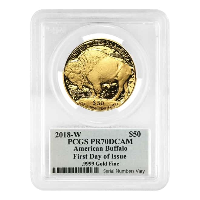 2018 W 1 oz $50 Proof Gold American Buffalo PCGS PF 70 DCAM FDOI (Thomas S. Cleveland Sign Label)