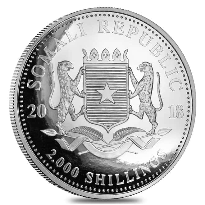 2018 Somalia 1 Kilo Silver Elephant African Wildlife 15th Anniv Jubilee Coin .9999 Fine (In Cap)