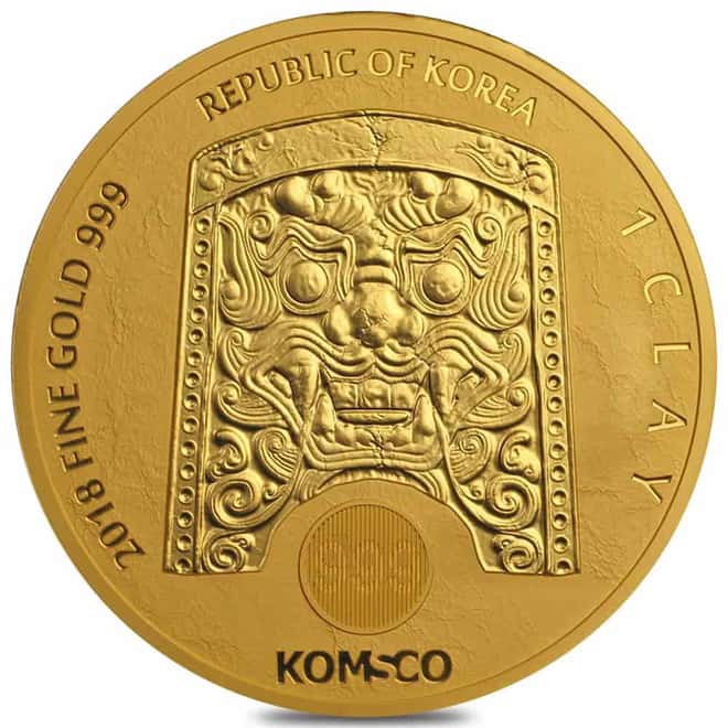 2018 South Korea 1 oz ZI:SIN Canis Gold Medal BU