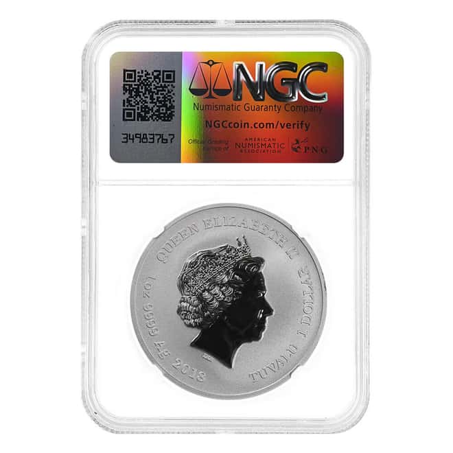 2018 Tuvalu 1 oz Marvel Deadpool Silver Coin NGC MS 70