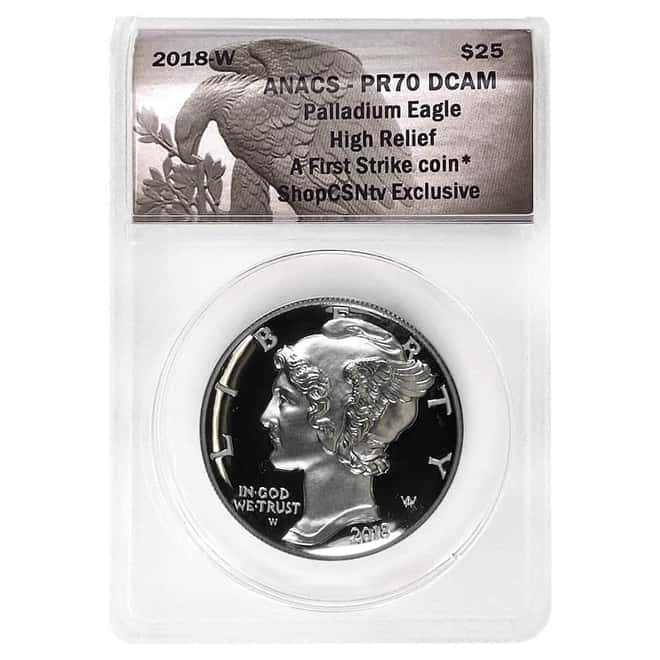 2018 W 1 oz Proof Palladium American Eagle ANACS PF 70 FS
