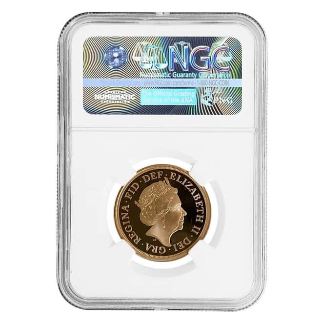2018 Great Britain Proof Gold British 2 Sovereign Sapphire Anniv. Privy NGC PF 70 UCAM