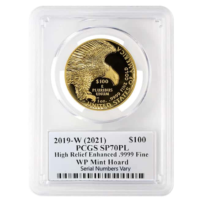 2019-W 1 oz $100 American Liberty High Relief Enhanced Gold Coin PCGS SP 70 PL (Cleveland)