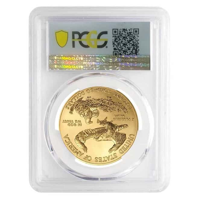 2019-W 1 oz $50 Burnished Gold American Eagle PCGS SP 70 FDOI