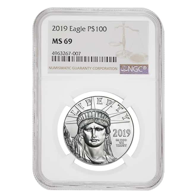 2019 1 oz $100 Platinum American Eagle NGC MS 69