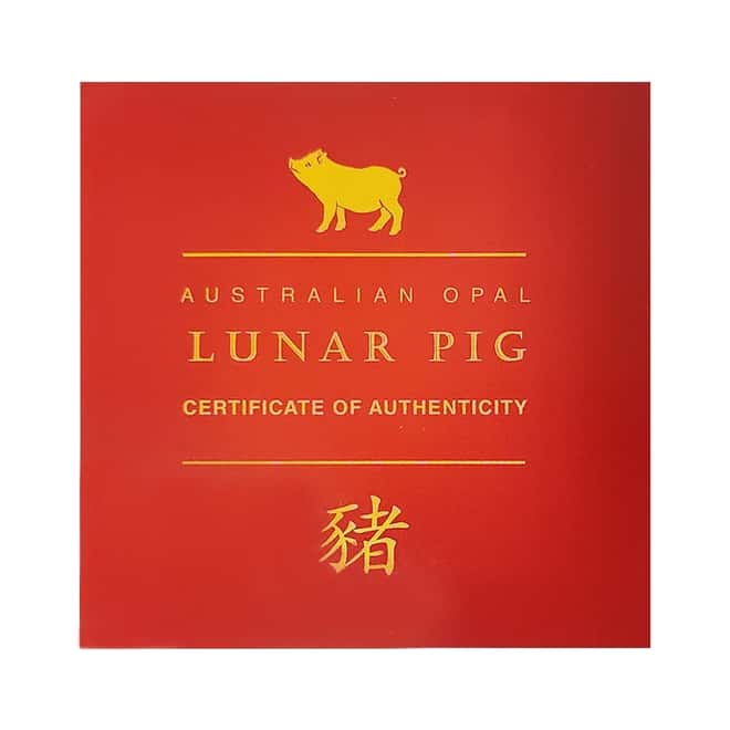 2019 1 oz Proof Silver Lunar Year of the Pig Opal Coin Australian Perth Mint (w/Box & COA)