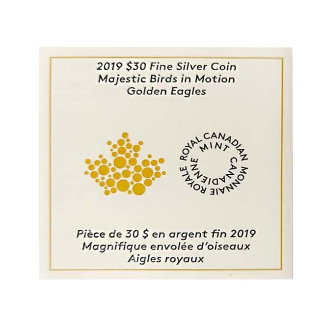 2019 2 oz Silver Canada Golden Eagles - Majestic Birds in Motion Hologram Coin (w/Box & COA)