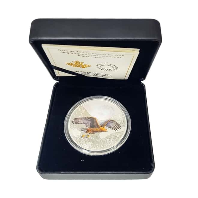 2019 2 oz Silver Canada Golden Eagles - Majestic Birds in Motion Hologram Coin (w/Box & COA)