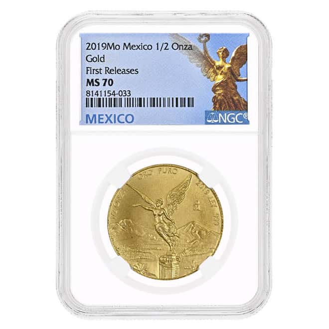 2019 1/2 oz Mexican Libertad Gold Coin NGC MS 70 FR