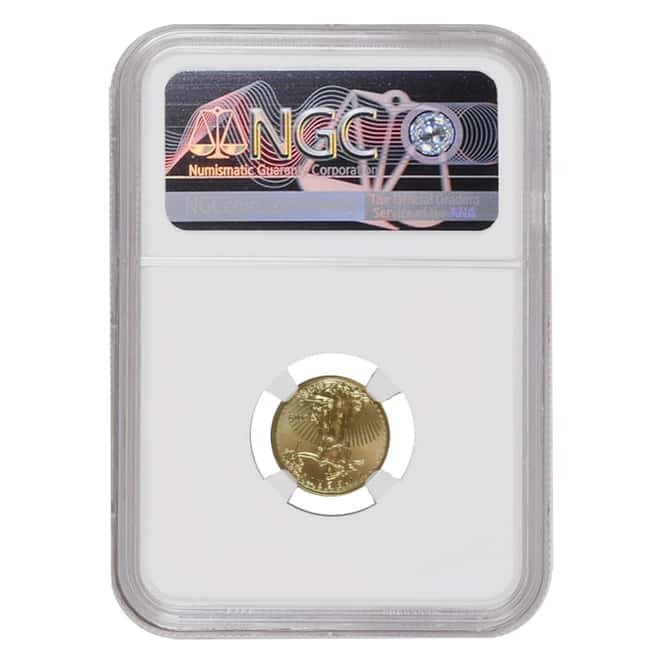 2019 1/10 oz $5 Gold American Eagle NGC MS 69 Mint Error (Rev Struck Thru)